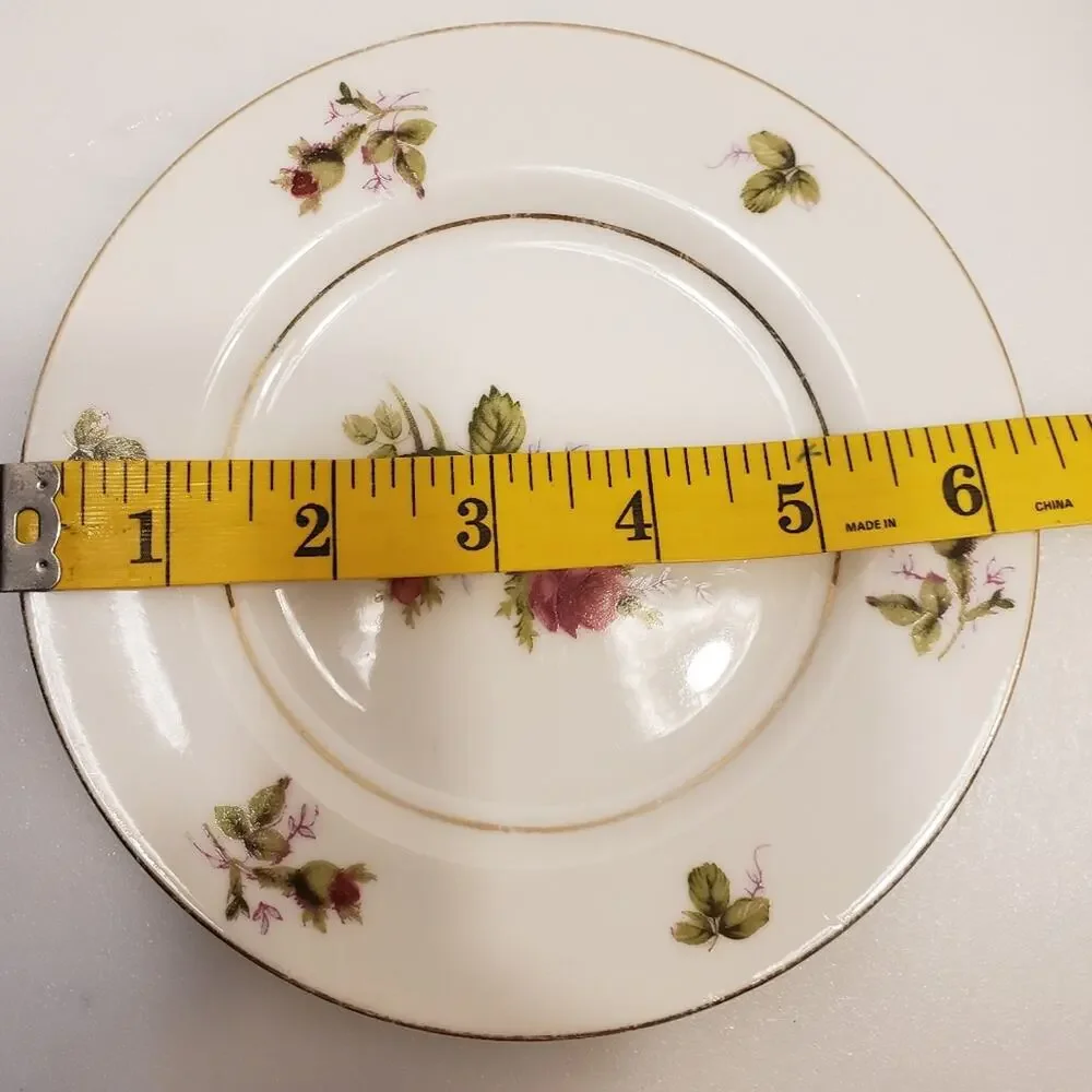 Gold China made in Japan‎ Moss Rose 2 dessert plates 1 Yakama China saucer
